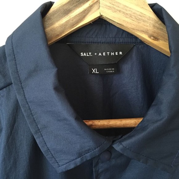 Salt x Aether Windbreaker Shirt Navy Blue (XL) - Picture 1 of 6
